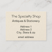 Baby Robin mit Violetten Visitenkarte (Rückseite)