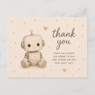 Baby-Roboter-Baby-Shower-Dankeschön Postkarte