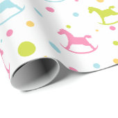 Baby Rocking Pferde Geschenkpapier (Rolleneckpunkt)