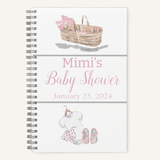 Baby Romper Hat Shoes Girl Baby Shower Geschenklis Notizblock (Vorderseite)