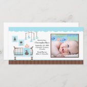 Baby Room Boy FOTO Geburtsankündigung Ankündigung (Vorne/Hinten)