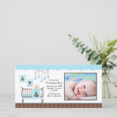 Baby Room Boy FOTO Geburtsankündigung Ankündigung (Stehend Vorderseite)