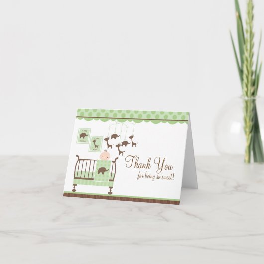 Baby Room Green Danke Note Card (Vorderseite)