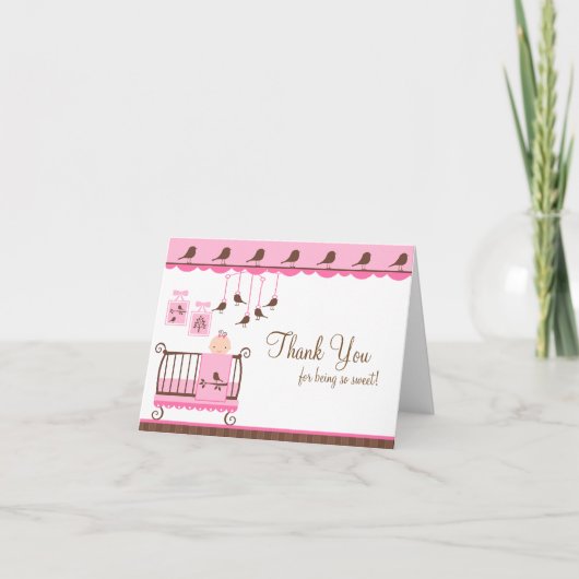 Baby Room Pink Danke Note Card (Vorderseite)