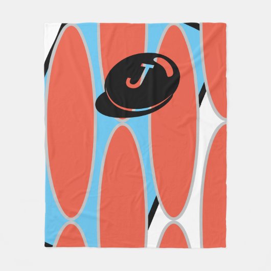 Baby RoomCUTE_BLUE_WHITE_BLACK_ RMDESIGNFLO55 Fleecedecke (Vorderseite)