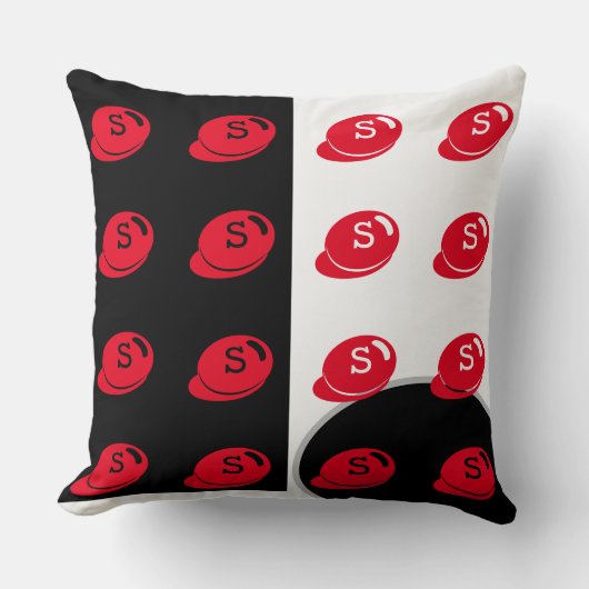Baby RoomCUTE_RED_WHITE_BLACK_GRAY RMDESIGNFLO55 Kissen (Vorderseite)