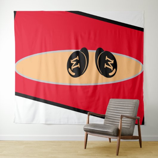 Baby RoomCUTE_RED_WHITE_BLACK_ RMDESIGNFLO55 Wandteppich (Beispiel (Horizontal))