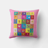 Baby-rosa Alphabet-Kissen Kissen (Rückseite)