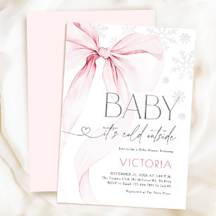 Baby-Rosa-Baby-Es-ist-kalt-draußen-Babyparty für M Einladung