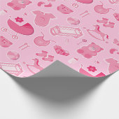 Baby-rosa Collage Geschenkpapier (Ecke)