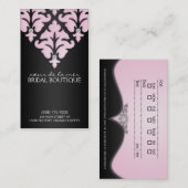 Baby-Rosa-Diamant-Damast-Verabredungs-Karten Terminkarte (Vorne/Hinten)