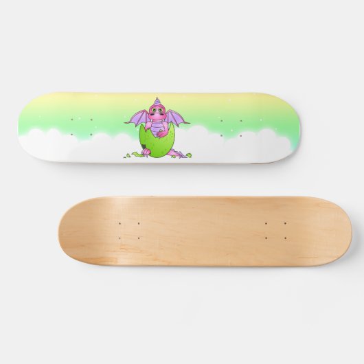 Baby-Rosa-Drache-gebrochenes Ei-sternenklares Skateboard (Horizontal)