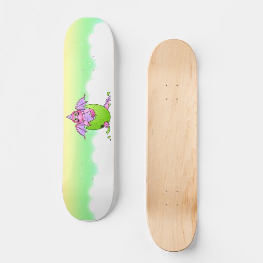 Baby-Rosa-Drache-gebrochenes Ei-sternenklares Skateboard (Vorderseite)
