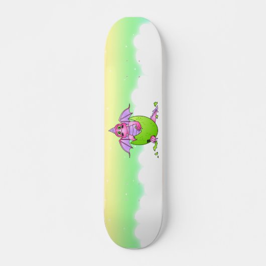 Baby-Rosa-Drache-gebrochenes Ei-sternenklares Skateboard (Vorne)