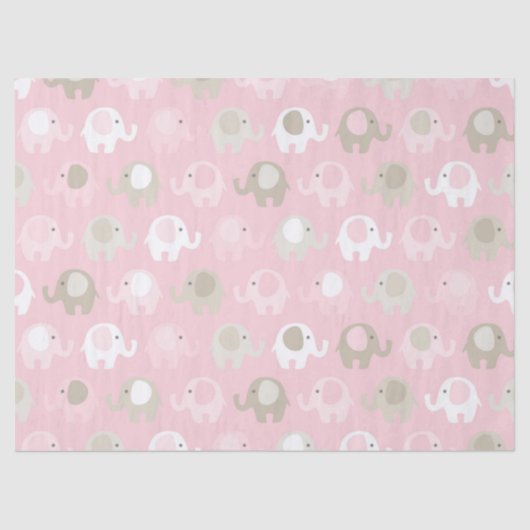 Baby-rosa Elefant Seidenpapier (Vorderseite)
