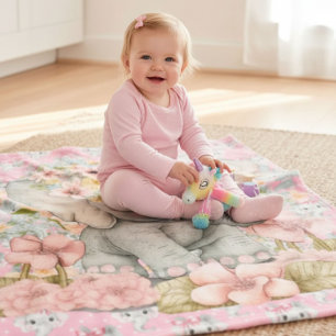 Baby-Rosa-Elefanten Fleecedecke
