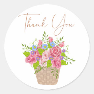 Baby Rosa Florale Eimer Danke Sticker
