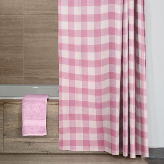 Baby Rosa Gingham Duschvorhang