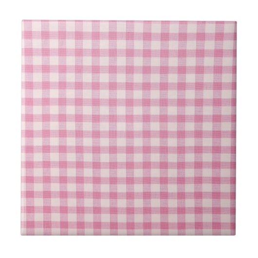 Baby Rosa Gingham Fliese (Vorderseite)