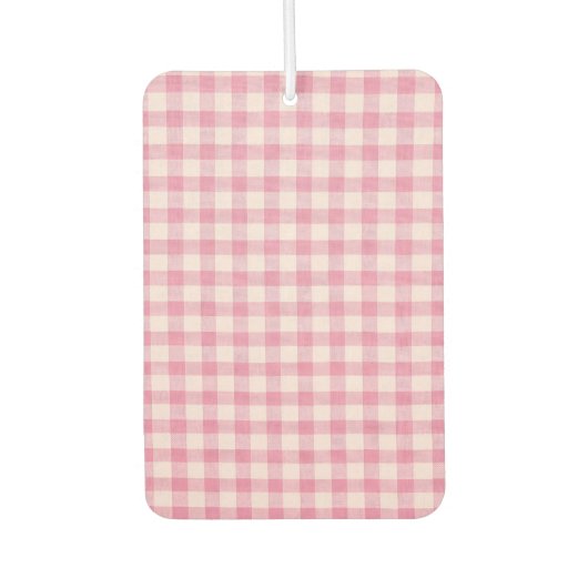 Baby-Rosa-Gingham-Muster Autolufterfrischer (Vorderseite)