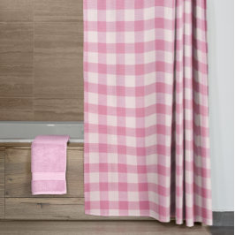Baby-Rosa-Gingham-Muster Duschvorhang
