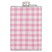 Baby Rosa Gingham-Muster Flachmann (Rückseite)