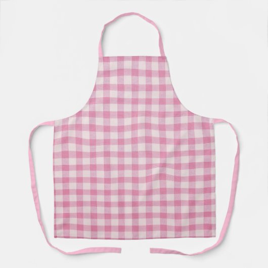 Baby-Rosa-Gingham-Muster Schürze (Vorderseite)
