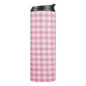 Baby Rosa Gingham-Muster Thermosbecher (Nach links gedreht)