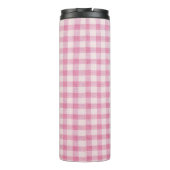 Baby Rosa Gingham-Muster Thermosbecher (Rückseite)