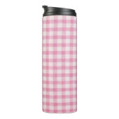 Baby Rosa Gingham-Muster Thermosbecher (Nach rechts gedreht)
