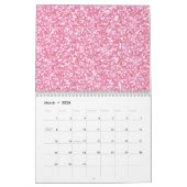 Baby-Rosa-Glitzer gedruckt Kalender (Mär 2026)