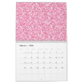 Baby-Rosa-Glitzer gedruckt Kalender (Feb 2026)