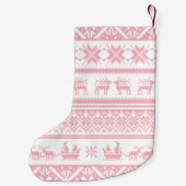 Baby-rosa hässliche Weihnachtsstrickjacke - Ihr Kleiner Weihnachtsstrumpf (Rückseite)