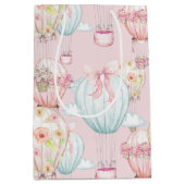 Baby-Rosa-Heißluft steigt große Geschenk-Tasche im Mittlere Geschenktüte (Vorderseite)