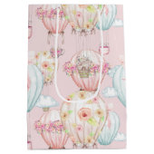 Baby-Rosa-Heißluft steigt große Geschenk-Tasche im Mittlere Geschenktüte (Rückseite)