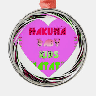 Baby Rosa Herzen Hakuna Matata Baby Kinder Design. Ornament Aus Metall