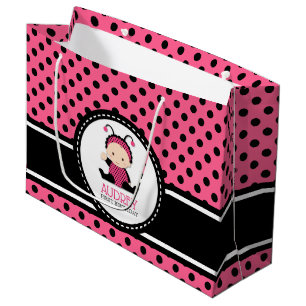 Baby-Rosa-Marienkäfer-erste Geburtstags-Babyparty Große Geschenktüte