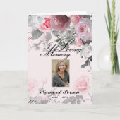 Baby-Rosa-Rosen-Begräbnis-Programm Programm (Vorderseite)