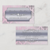 Baby-Rosa-schneidige Damast-Mode/Innenarchitektur Visitenkarte (Vorne/Hinten)