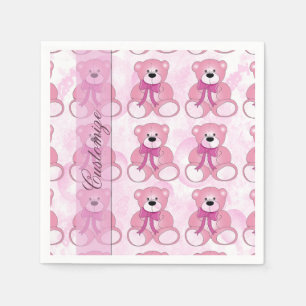 Baby-Rosa-Teddybär-Muster-Servietten Serviette