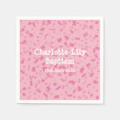 Baby-Rosaconfetti-Taufe-Taufe Serviette (Vorderseite)