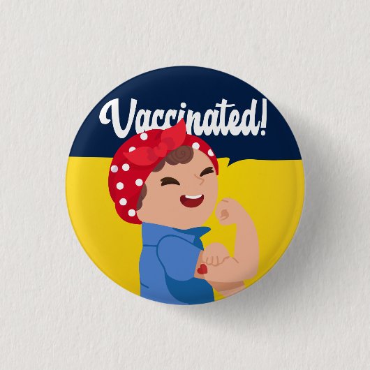 Baby Rosie Vaccine Button | VAX (Vorderseite)
