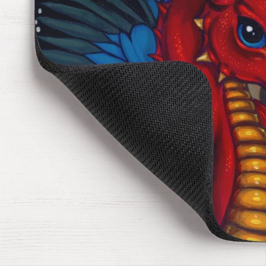 "Baby-roter Drache" Mousepad (Ecke)