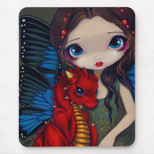 "Baby-roter Drache" Mousepad (Vorne)