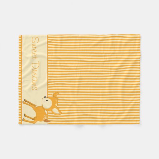 Baby-Rotwild |, das gelb sind u. Orange Stripes Fleecedecke (Vorderseite (Horizontal))
