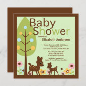 Baby-Rotwild-Geschlechts-neutrale Einladung (Vorne/Hinten)