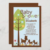 Baby-Rotwild paart mehrfache Babyparty-Einladung Einladung (Vorne/Hinten)