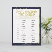 Baby rund um die Welt [Golden Blue] Briefbogen (Stehend Vorderseite)