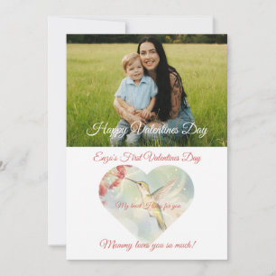 Baby’s 1. Valentinstag Launenhafter Kolibri Feiertagskarte