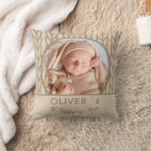 Baby`s 1. Weihnachten Strick-Foto Kissen